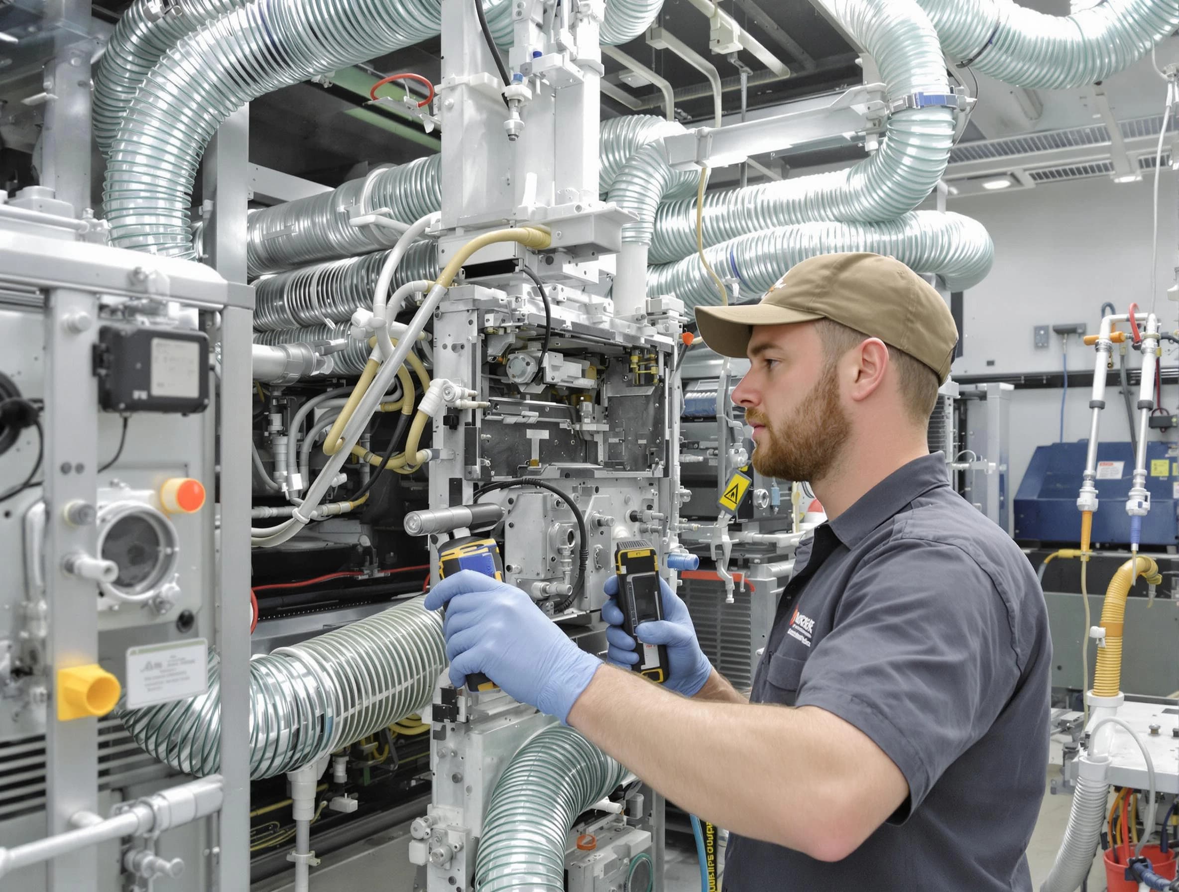 Sandia Heights Air Duct Cleaning technician performing precision commercial coil cleaning at a business facility in Sandia Heights