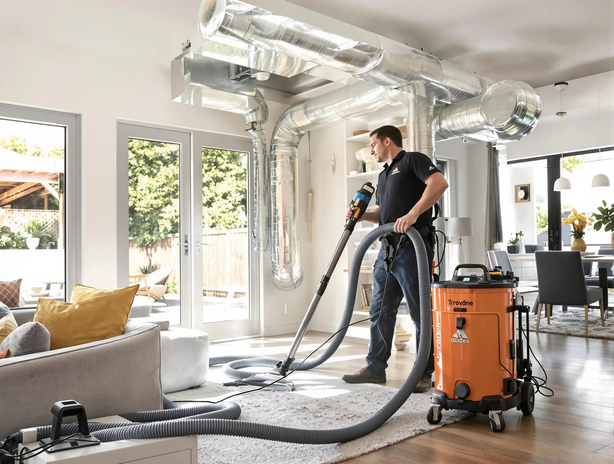 Sandia Heights Air Duct Cleaning specialist performing thorough residential duct cleaning using advanced equipment in Sandia Heights