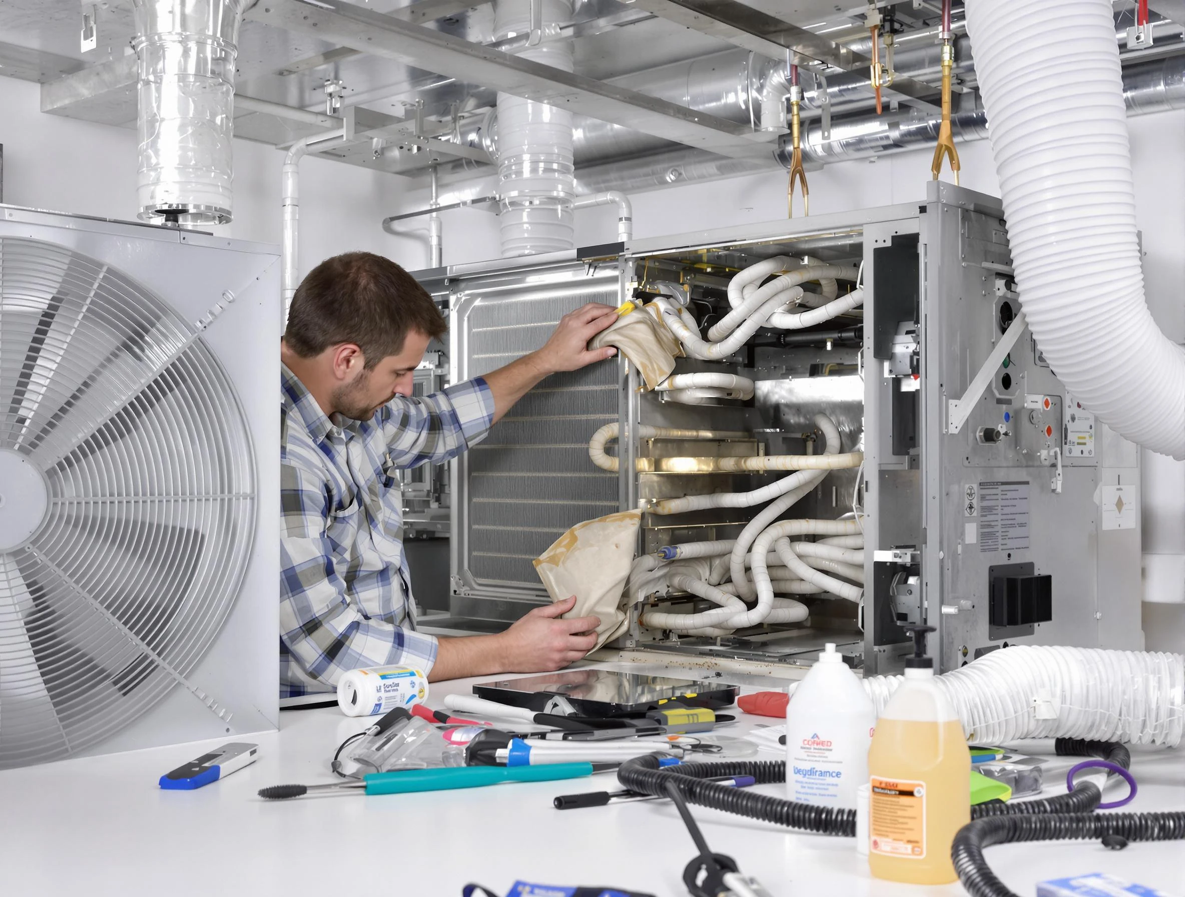 Sandia Heights Air Duct Cleaning specialist performing precision AC coil cleaning in Sandia Heights