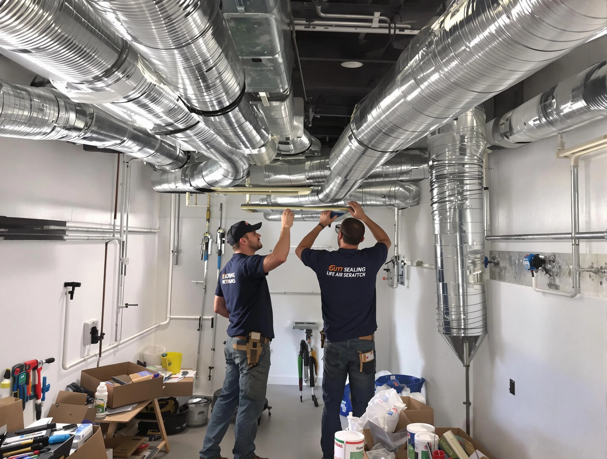 Sandia Heights Air Duct Cleaning technician applying professional duct sealing solutions in Sandia Heights