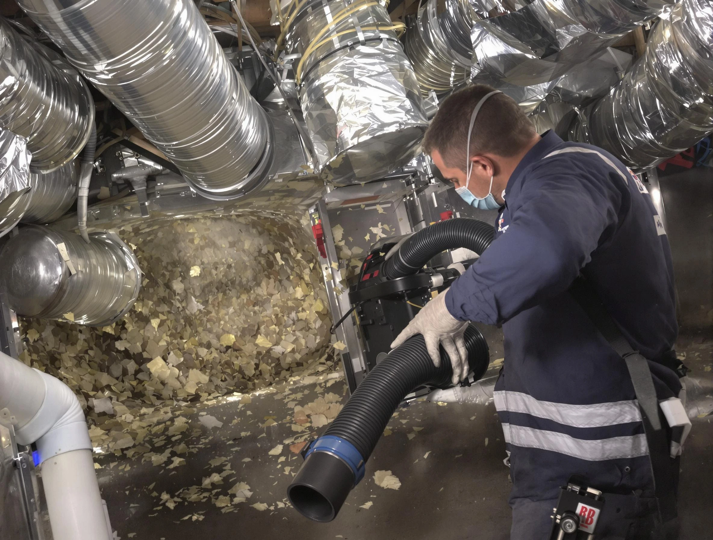 Sandia Heights Air Duct Cleaning specialist operating negative pressure cleaning equipment for thorough duct maintenance in Sandia Heights